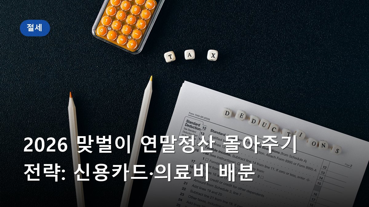 2026 맞벌이 연말정산 몰아주기 전략: 신용카드·의료비 배분
