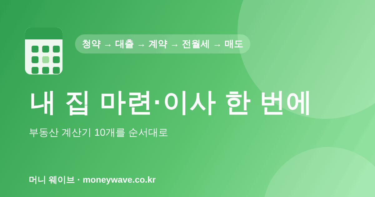 내 집 마련·이사 한 번에 — 부동산 계산기 10개