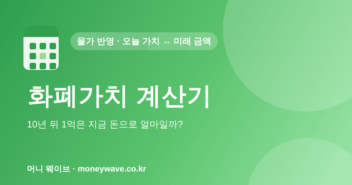 화폐가치 계산기 — 10년 뒤 1억은 지금 돈으로 얼마?