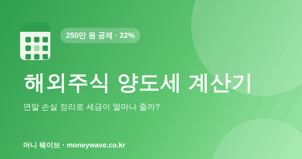 해외주식 양도세 계산기 — 250만 원 공제, 22%