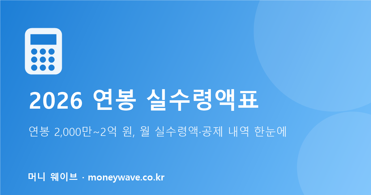 2026 연봉 실수령액표