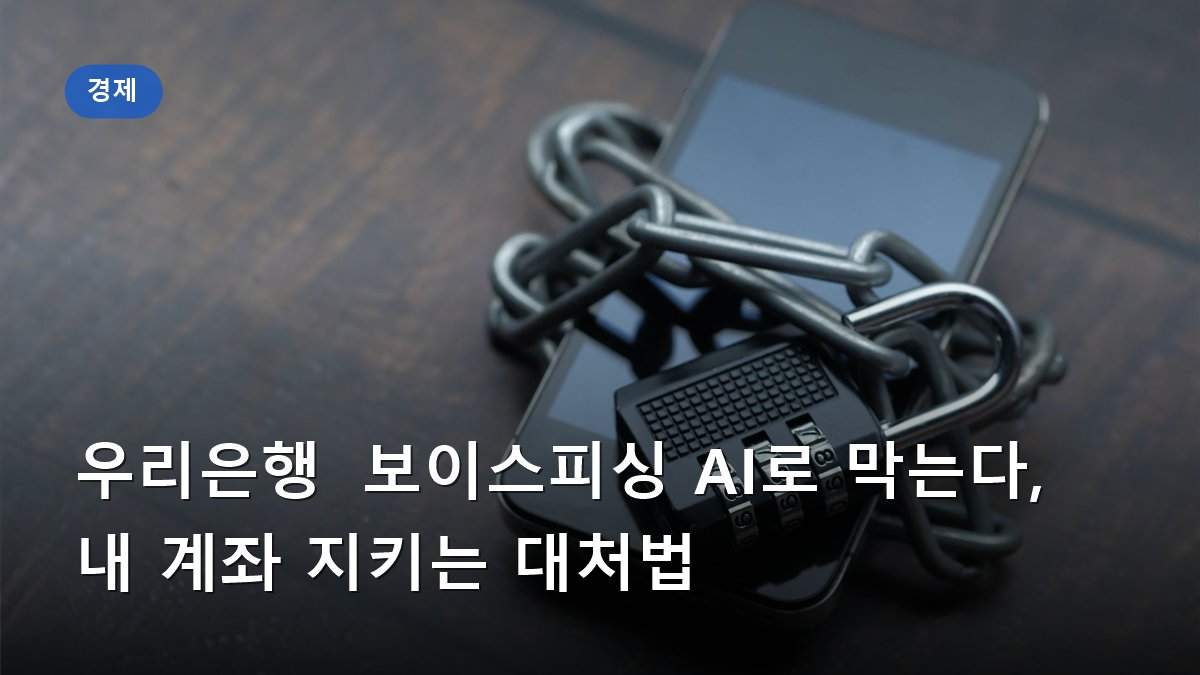 우리은행 보이스피싱 AI로 막는다, 내 계좌 지키는 대처법